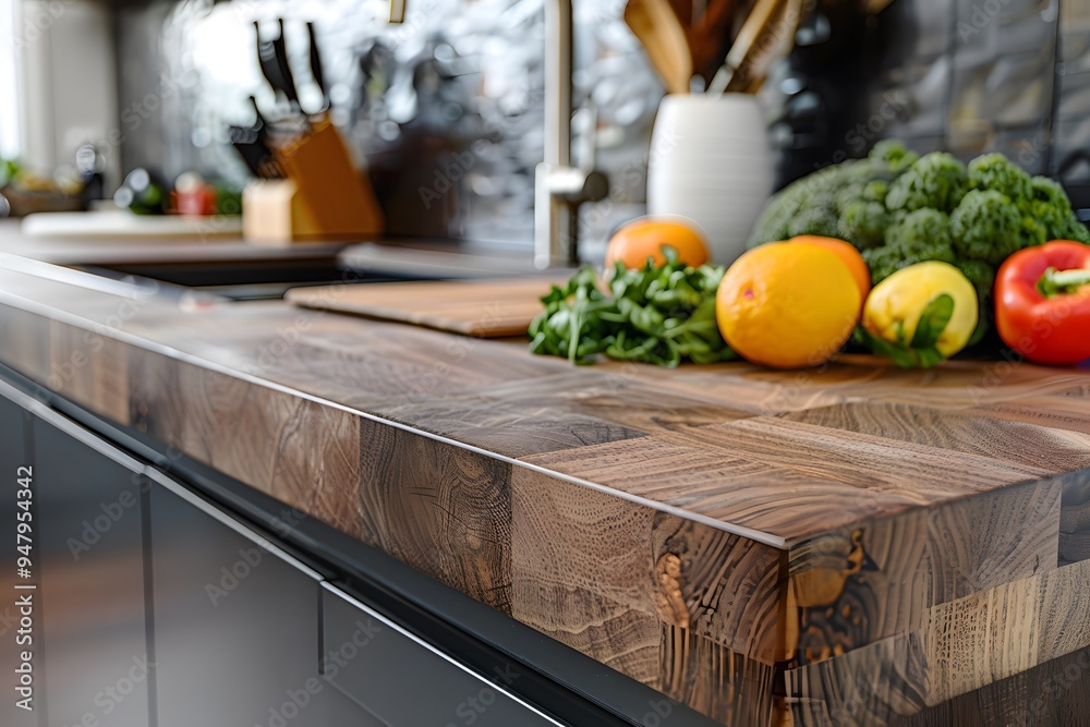 Fresh Ingredients on a Rustic Kitchen Countertop Fresh Ingredients on a Rustic Kitchen Countertop