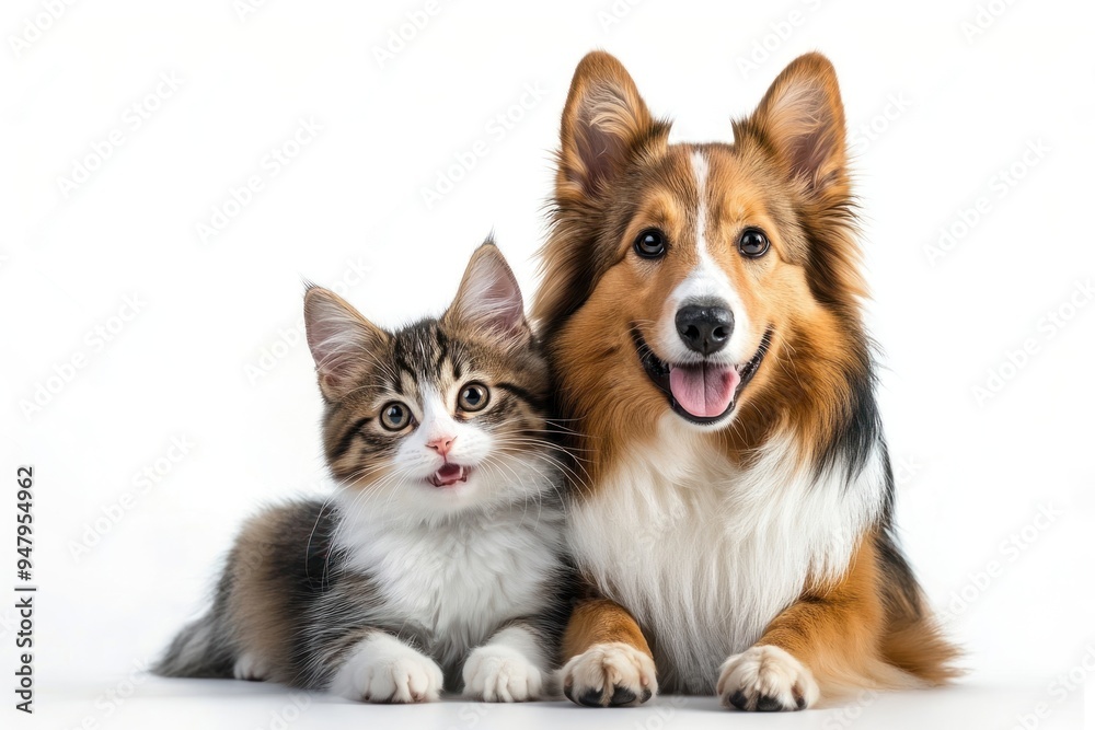 Adorable kitten and dog duo Adorable kitten and dog duo