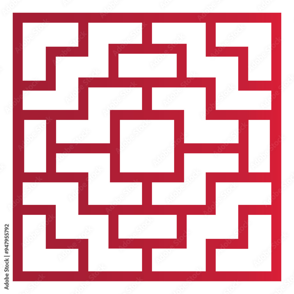 Red Chinese Pattern Illustration Isolated on White Background. Happy Chinese New Year Symbol Red Chinese Pattern Illustration Isolated on White Background. Happy Chinese New Year Symbol