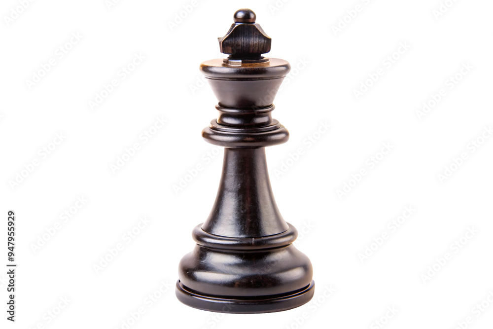 A tall, elegant black chess king piece, featuring smooth, dark wood texture with a rounded top, standing proudly with intricate detailing, on a transparent background A tall, elegant black chess king piece, featuring smooth, dark wood texture with a rounded top, standing proudly with intricate detailing, on a transparent background