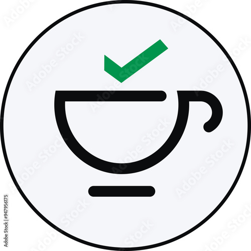 Coffee with Check Mark. 