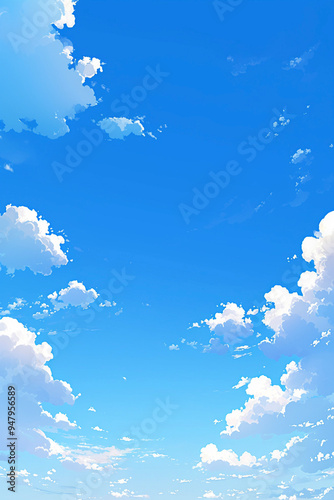 青空と白い雲　Generative AI