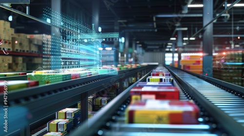 Efficient Quality Control Automated Conveyor Belt Inspection of Packaged Goods with Digital Data Overlay