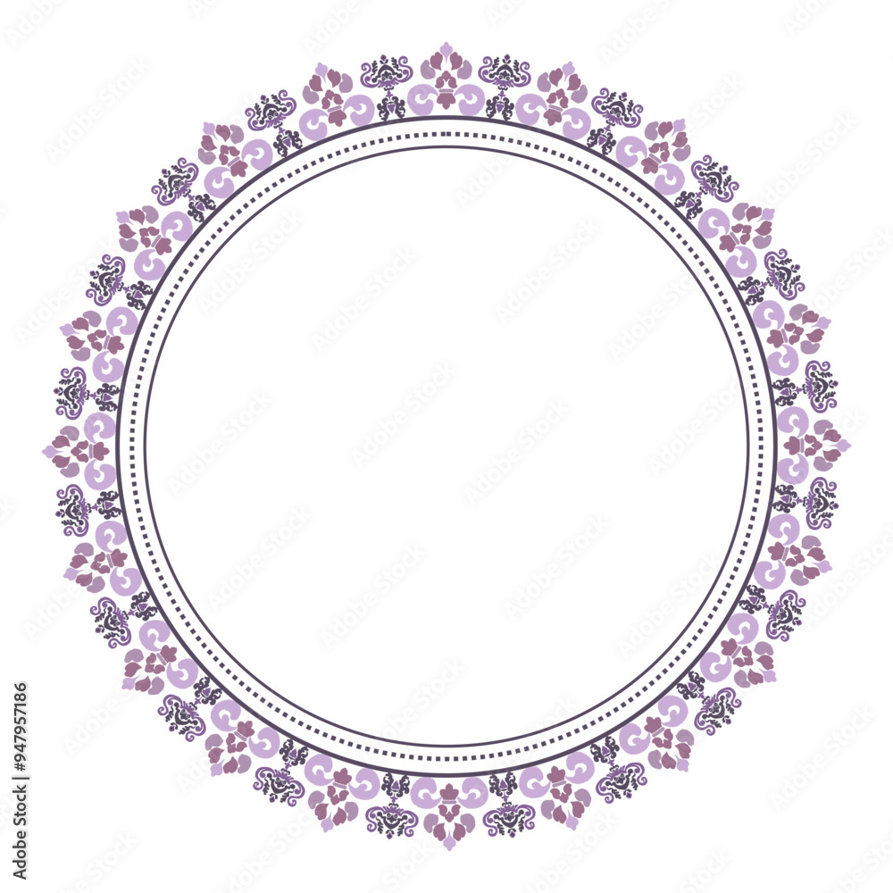Floral Wreath pattern, Ikat motifs geometric floral, Flower frame vector classical luxury ornament for greeting card, textile, wall art, islamic, Round ornament, color metallic border Floral Wreath pattern, Ikat motifs geometric floral, Flower frame vector classical luxury ornament for greeting card, textile, wall art, islamic, Round ornament, color metallic border