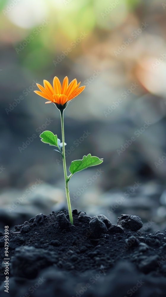 a single flower representing growth and renewal. a single flower representing growth and renewal.