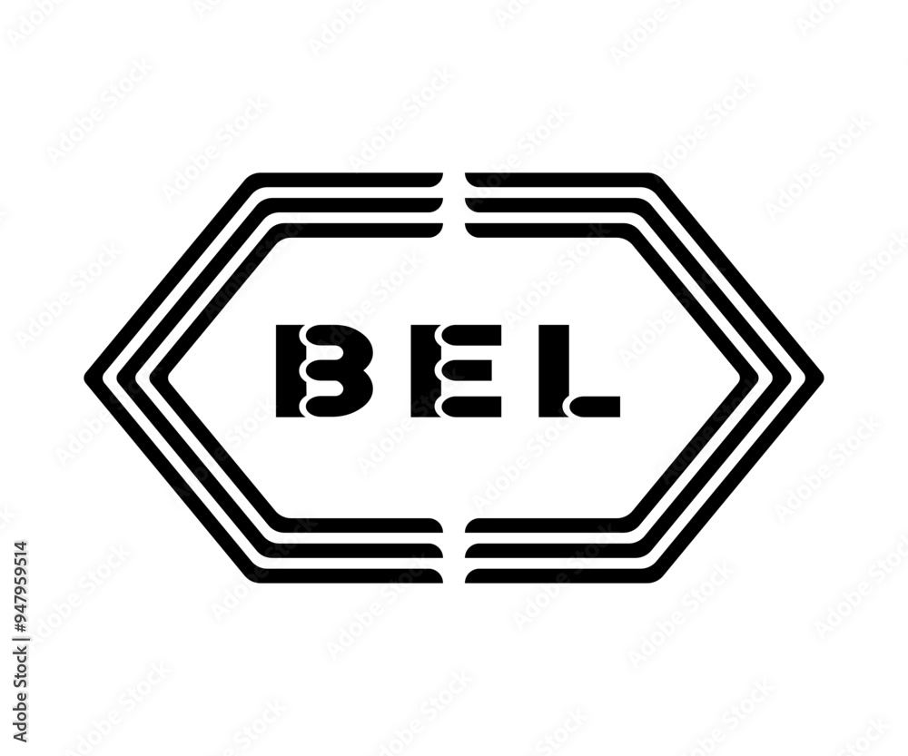 Fototapeta premium BEL letter logo Design. BEL Simple and modern creative monogram initial letter logo Illustration.