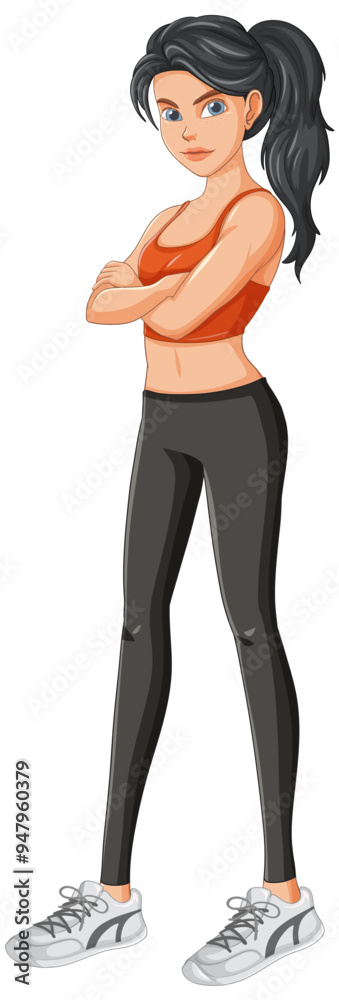 Confident Female Athlete Illustration Confident Female Athlete Illustration