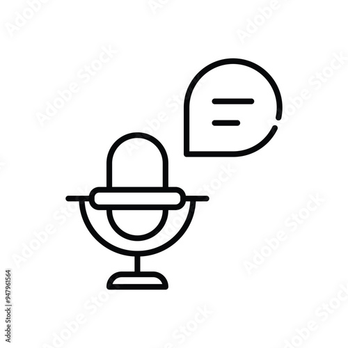 Speech Bubble and Microphone vector icon