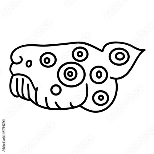 Ttribal symbol. American style. Aztec animal style Mexican design