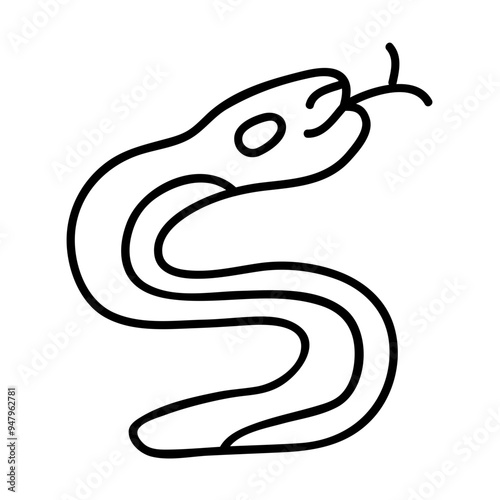 Snake tribal symbol. American style. Aztec animal style Mexican design