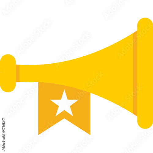 Trumpet vector icon in flat style 