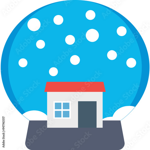 Snow Globe vector icon in flat style 