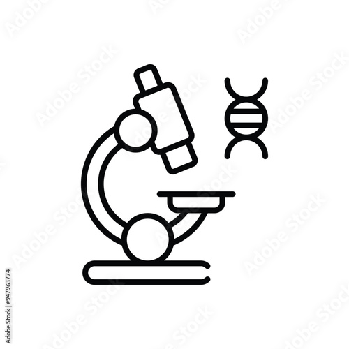 Microscope and DNA vector icon