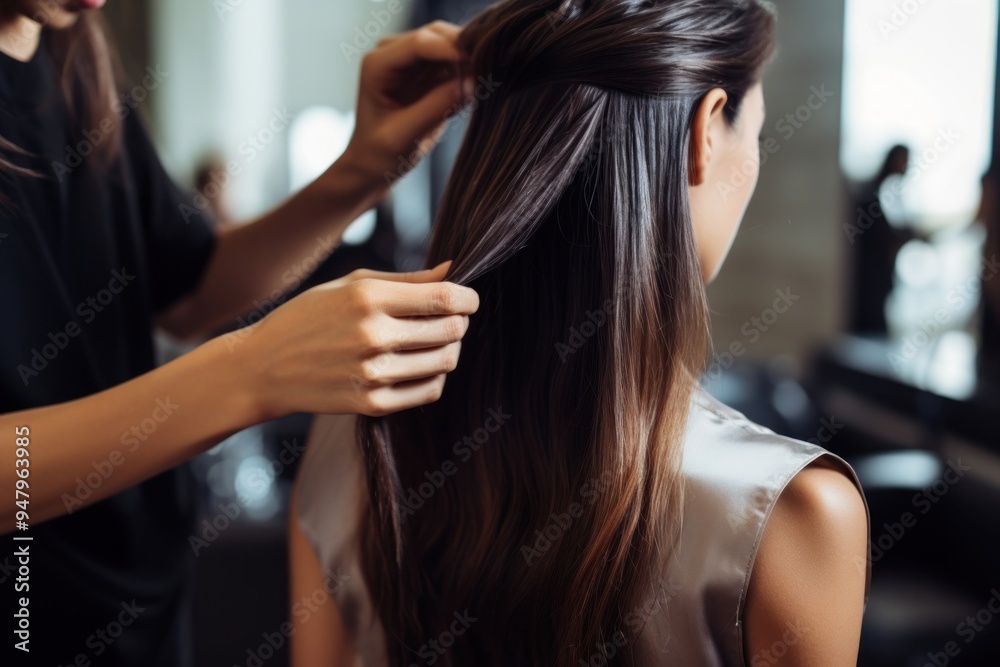 Fototapeta premium Customer adult woman comb.