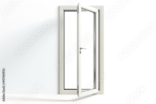 Open white modern door frame