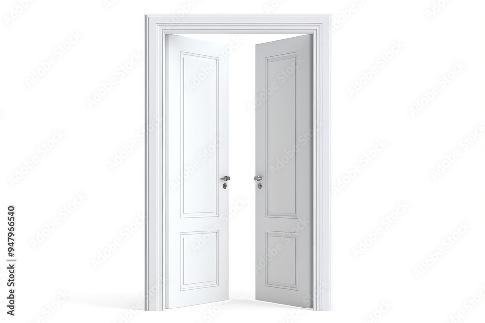 Open white double doors entrance
