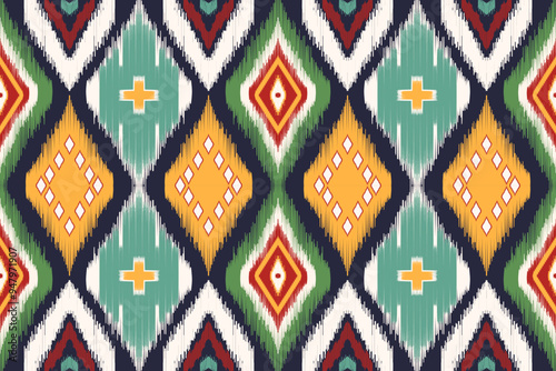 Ethnic ikat seamless pattern.beautiful pattern. folk embroidery,bohemian style,aztec geometric art ornament print.ethnic abstract art.Seamless fabric.design for fabric, carpet, wallpaper, clothing.
