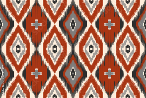 Ethnic ikat seamless pattern.beautiful pattern. folk embroidery,bohemian style,aztec geometric art ornament print.ethnic abstract art.Seamless fabric.design for fabric, carpet, wallpaper, clothing.
