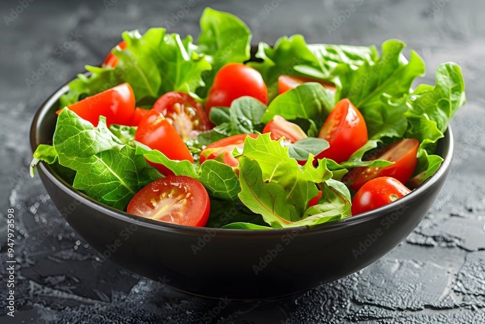 Fresh and Vibrant Salad with Cherry Tomatoes and Crisp Greens Fresh and Vibrant Salad with Cherry Tomatoes and Crisp Greens