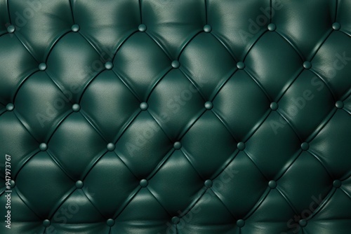 Luxurious green leather upholstery texture