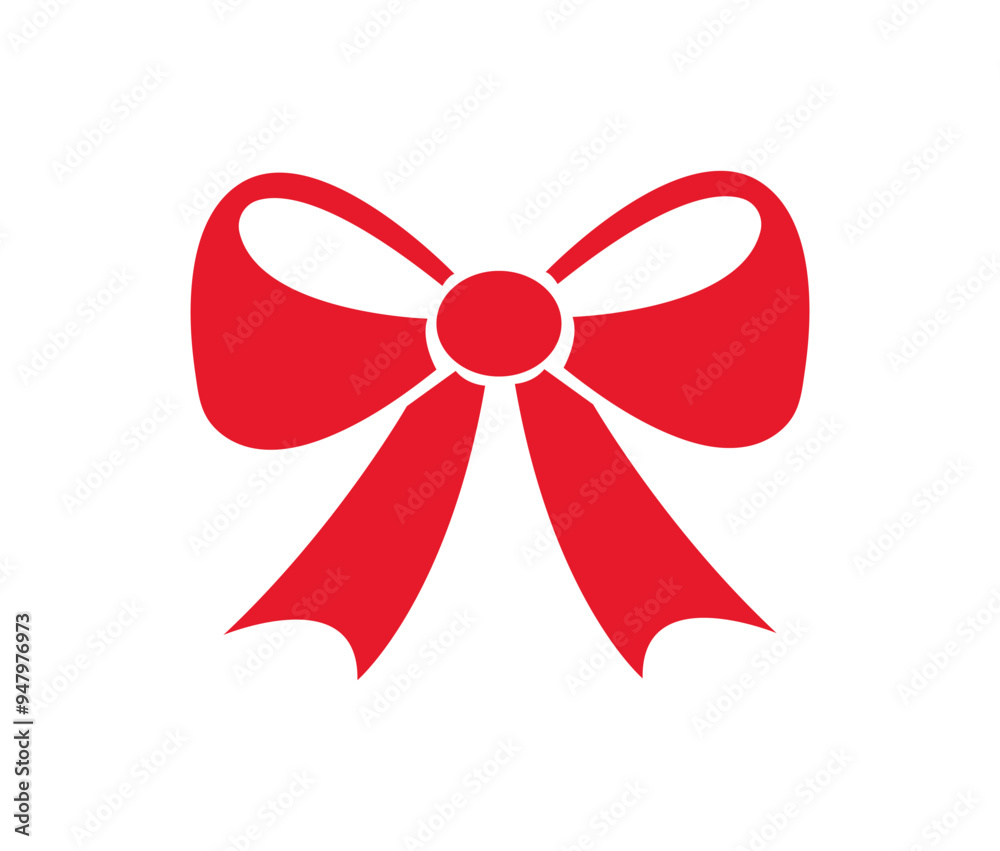 Bow with Ribbon. Christmas Bow with Ribbon. Bow in modern simple design Bow with Ribbon. Christmas Bow with Ribbon. Bow in modern simple design