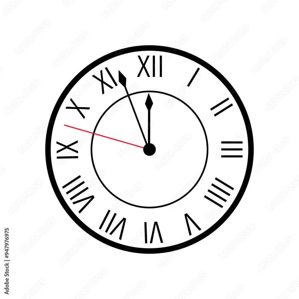 Clock. Clock icon in modern flat design. Clock Face for office wall. Watch face template Clock. Clock icon in modern flat design. Clock Face for office wall. Watch face template