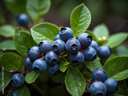 blueberries on the bush