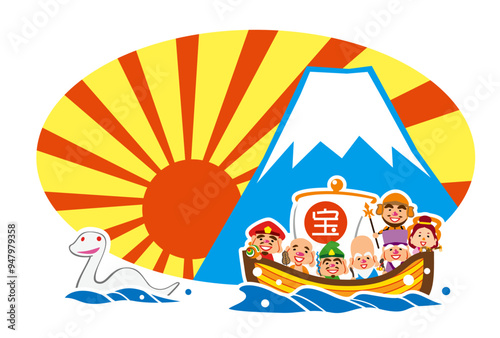 巳年　七福神の宝船