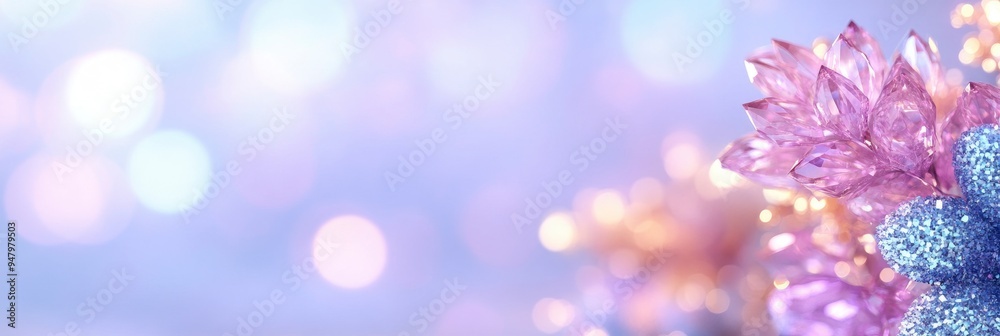 Elegant Floral Background with Sparkling Purple Accents for a Dreamy Ambiance Elegant Floral Background with Sparkling Purple Accents for a Dreamy Ambiance