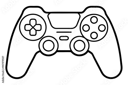 Joystick silhouette vector icon, Game controller art illustration