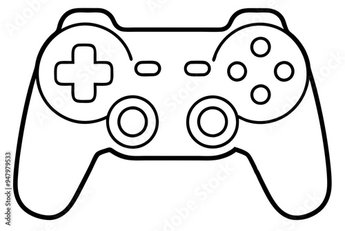 Joystick silhouette vector icon, Game controller art illustration