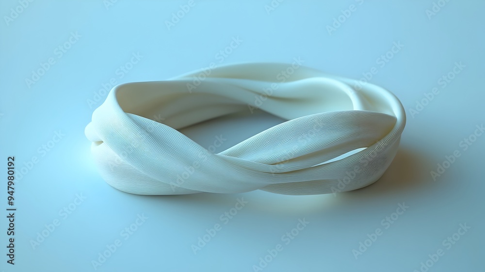 Looped Hair Tie on White Surface Showcasing Elasticity and Simplistic Design Looped Hair Tie on White Surface Showcasing Elasticity and Simplistic Design