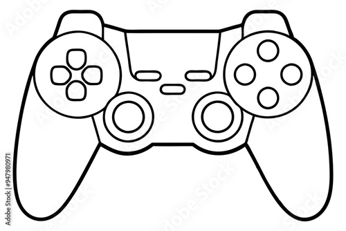 Joystick silhouette vector icon, Game controller art illustration