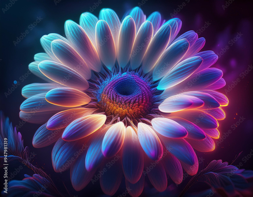 Closeup Illustration of a White Daisy Detailed Floral Art Highlighting Petals and Natural Beauty Closeup Illustration of a White Daisy Detailed Floral Art Highlighting Petals and Natural Beauty
