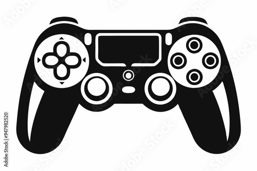 Joystick silhouette vector icon, Game controller art illustration