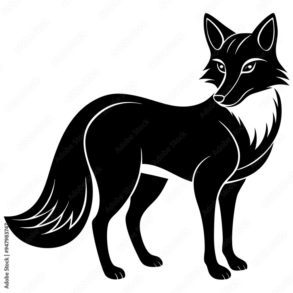 Fox Silhouette Black Vector Fox Silhouette Black Vector