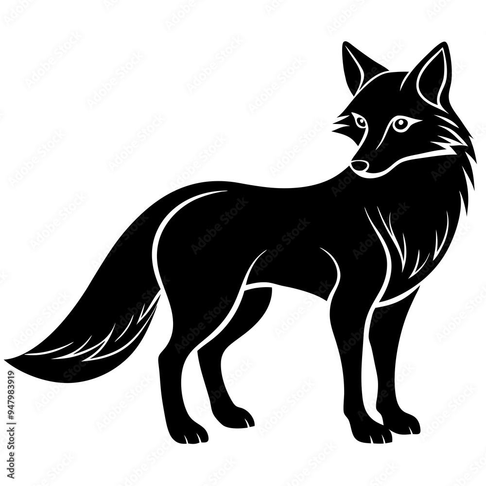 Fox Silhouette Black Vector Fox Silhouette Black Vector