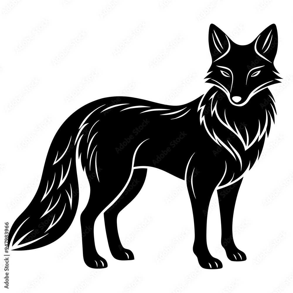 Fox Silhouette Black Vector