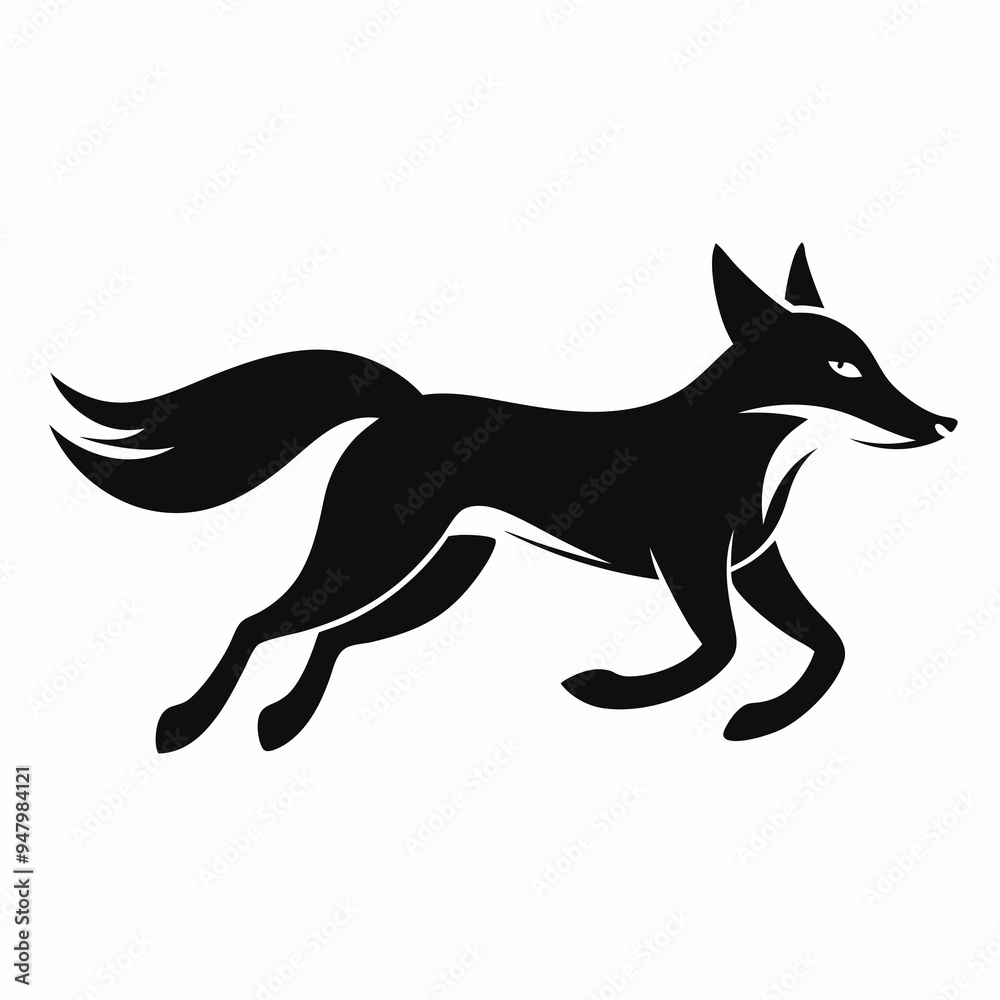 Fox Silhouette Black Vector Fox Silhouette Black Vector