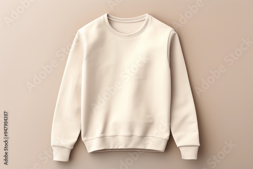 Minimalist beige crewneck sweatshirt photo