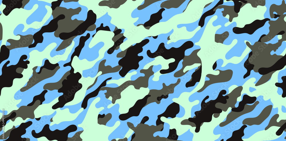Fototapeta premium Winter military camouflage. Vector camouflage pattern for army. Camouflage texture seamless pattern 