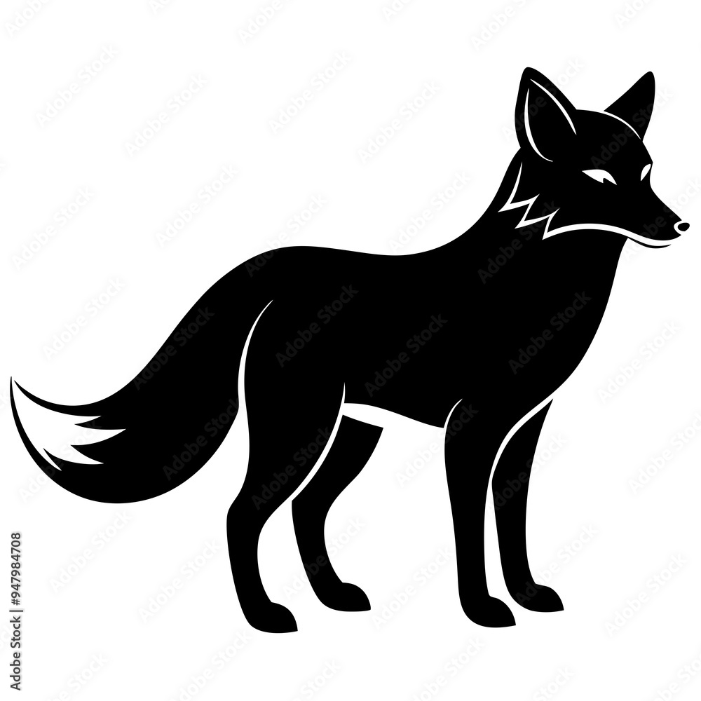 Fox Silhouette Black Vector Fox Silhouette Black Vector
