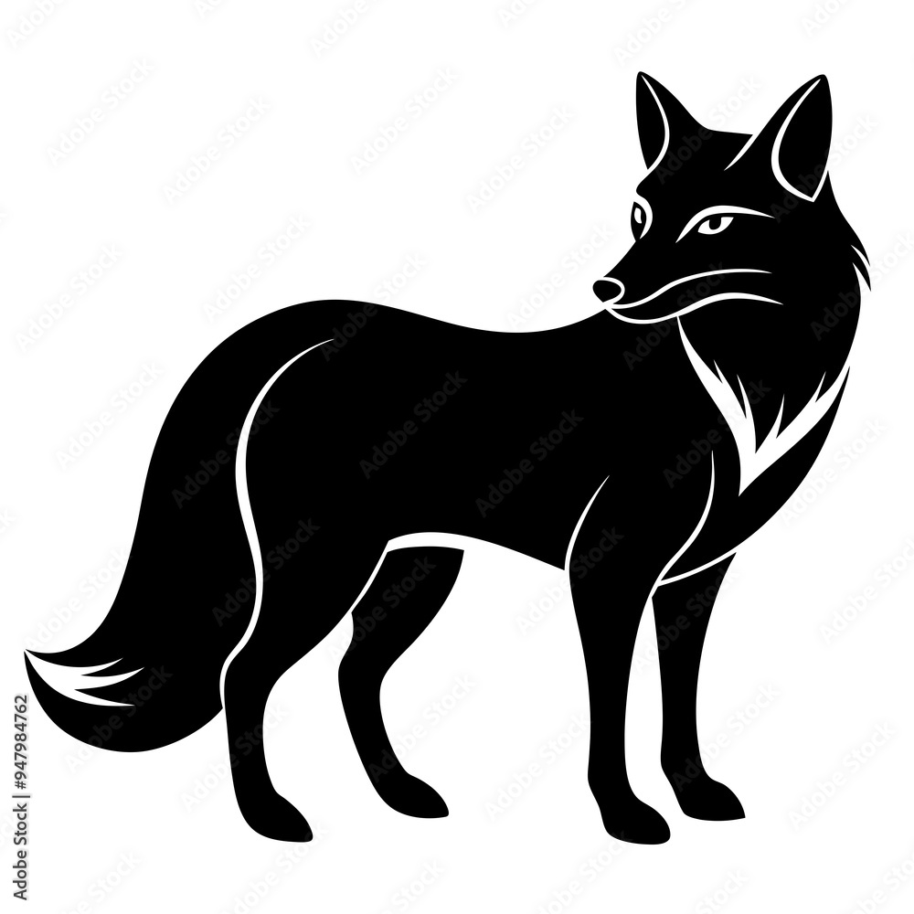 Fox Silhouette Black Vector Fox Silhouette Black Vector