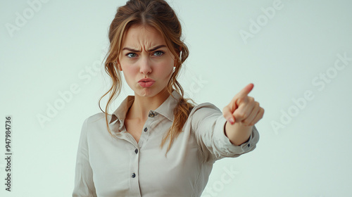 A female office worker with...