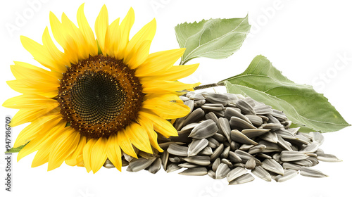 Sunflower Seeds isolated on transparent background, PNG