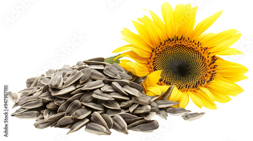 Sunflower Seeds isolated on transparent background, PNG