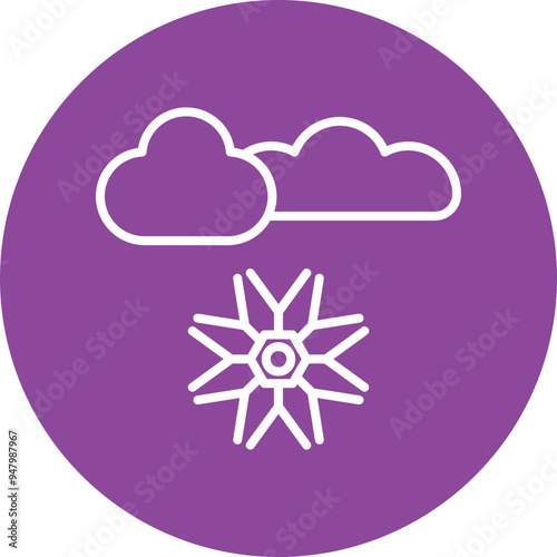Snowfall line circle icon
