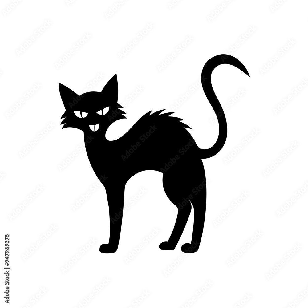 Obraz premium halloween cat vector silhouette