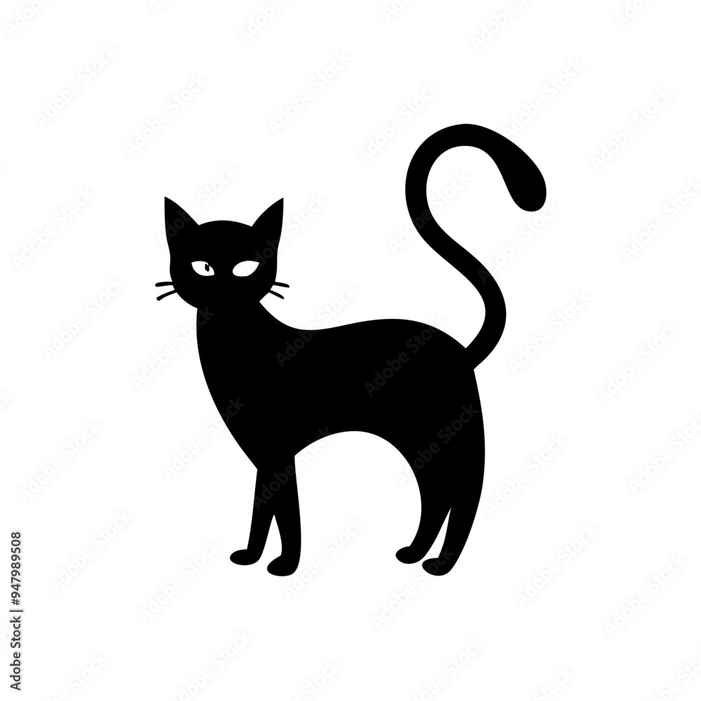 Obraz premium halloween cat vector silhouette