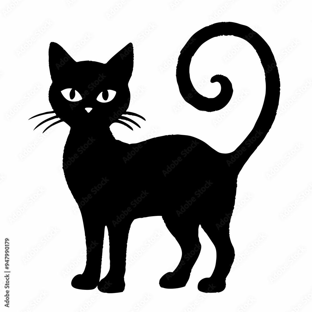 Obraz premium halloween cat vector silhouette
